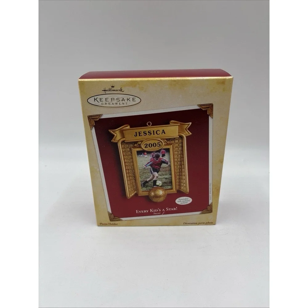 Hallmark Keepsake Soccer Photo Christmas Ornament Personalize w/ Stickers New